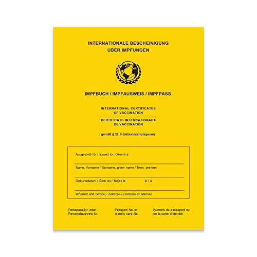 Impfpass/Impfbuch/Impfausweis - 2023 - Internationale Bescheinigung über Impfungen in Gelb