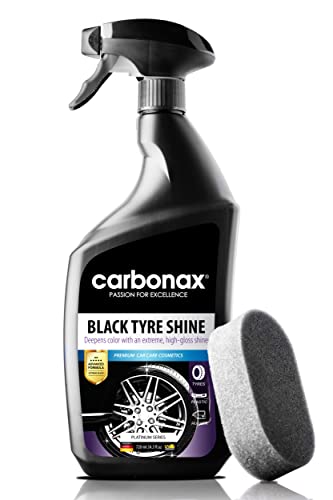 carbonax Black TYRE Shine Spray 720 ml | Reifenglanz, Gummipflege, Langlebiges und Hochglänzendes Finish