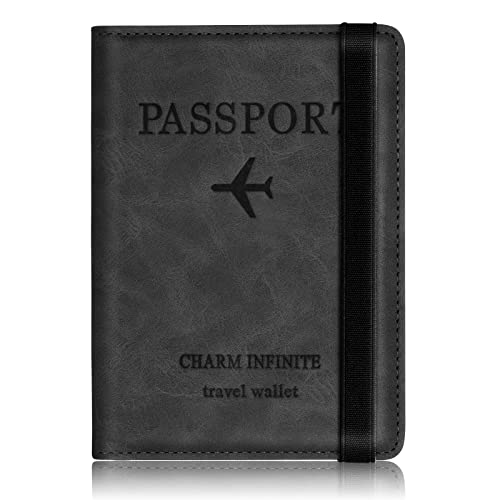 Impfpass Hülle Reisepasshülle, Urlaub Zubehör, Kunstleder Passhülle mit RFID-Blocker, Schutzhülle Tasche für Kreditkarten...