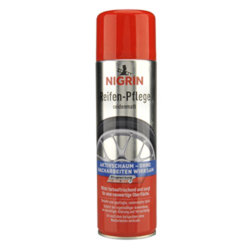 NIGRIN Reifenpflege Schaum-Reiniger, 500 ml, schützt Autoreifen vor UV-Strahlen, Schmutz und Salz, beugt vorzeitiger Alterung und...