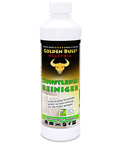 Golden Bull Premium Kunstleder Reiniger & Kunstleder Pflege 0,5L | Kunstlederreiniger vegan für sanfte Reinigung von Auto Sofa...